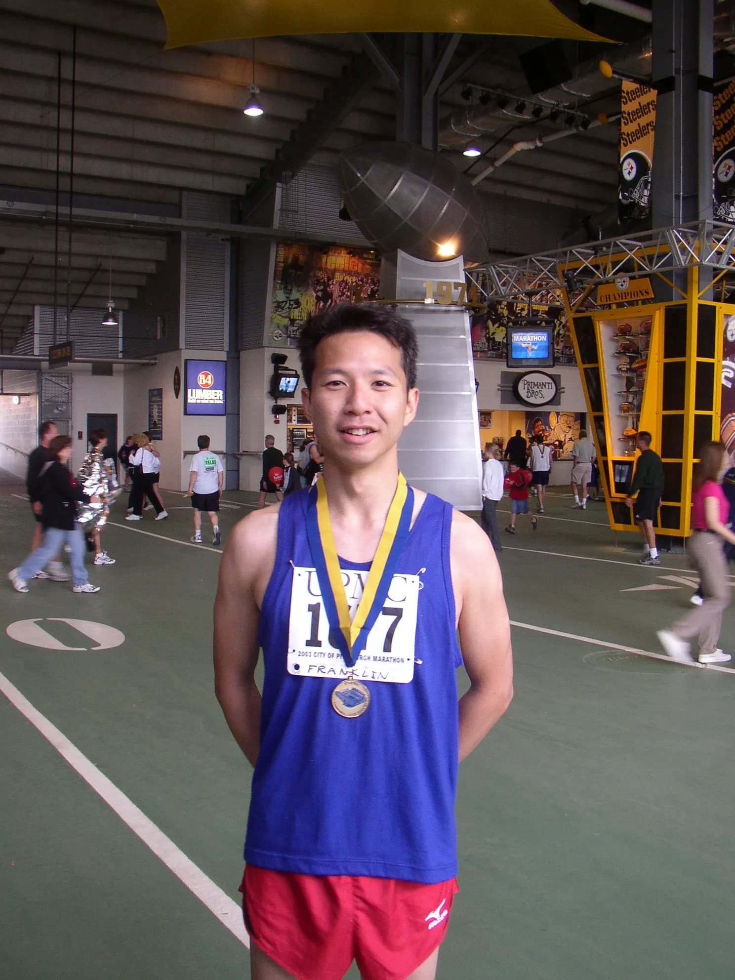 Franklin inside with medal