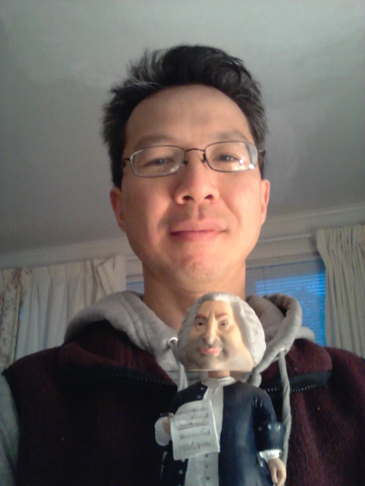 J S Bach bobblehead and Franklin