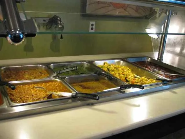 Right side of warm buffet