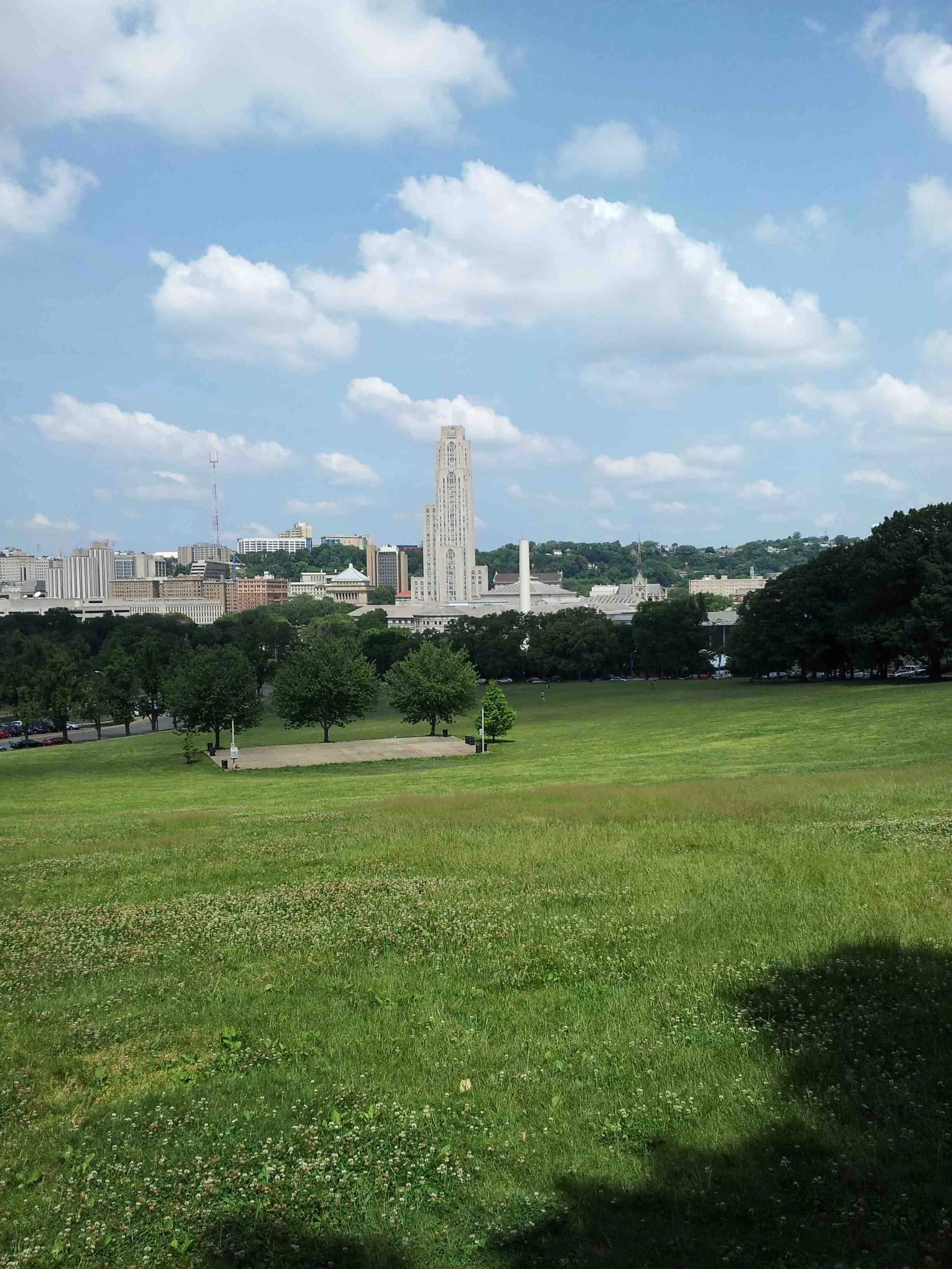 Cathedral of Learning visible from Flagstaff Hill