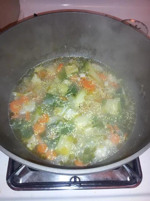 Cauliflower leaf soup