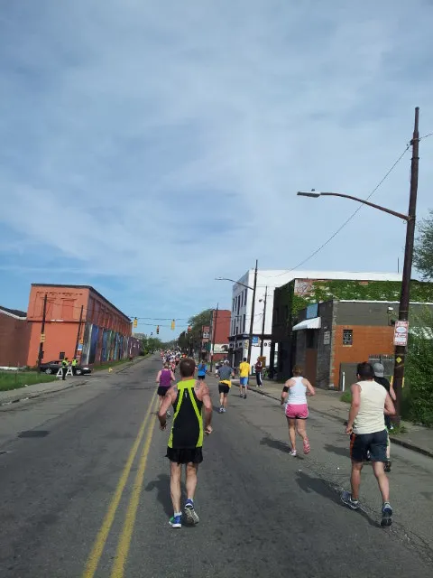 Chris up ahead in blue shirt