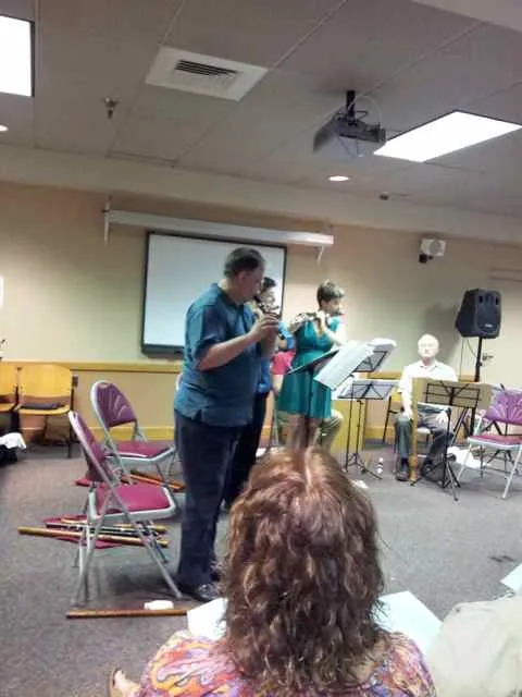 Eric, Emily, Majbritt on flutes