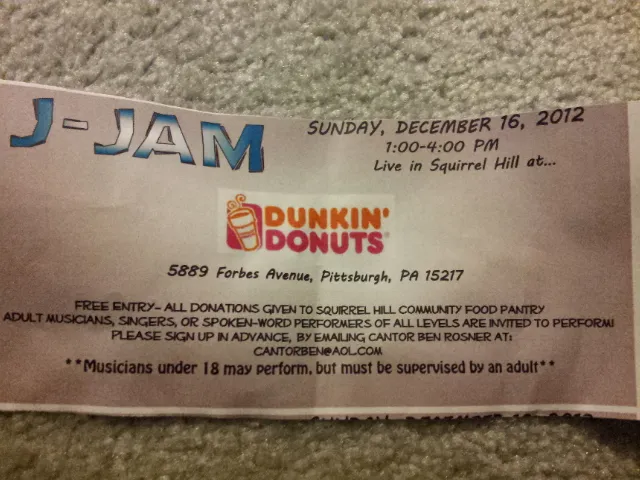 Flyer for J-Jam 2012-12-16