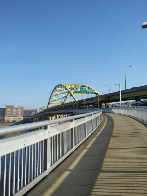 On Fort Duquesne Bridge outbound