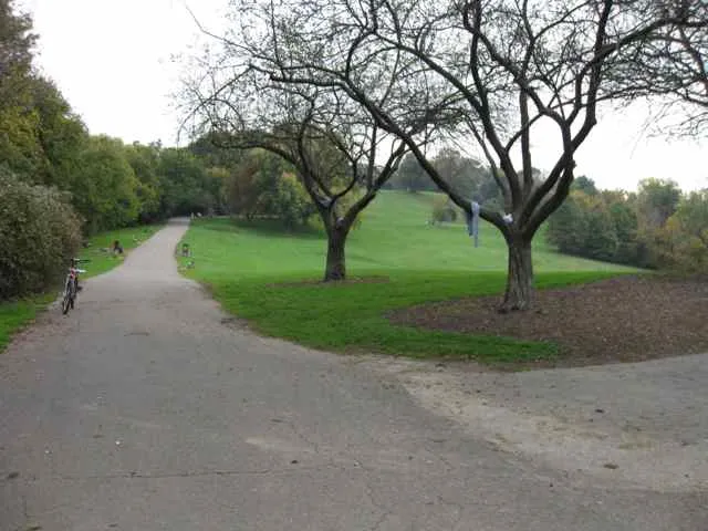 Frick Park: past the blue slide playground