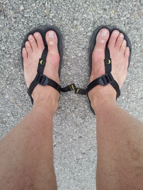 Wearing Luna Sandals