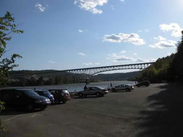 People parked and fishing at Monongahela River