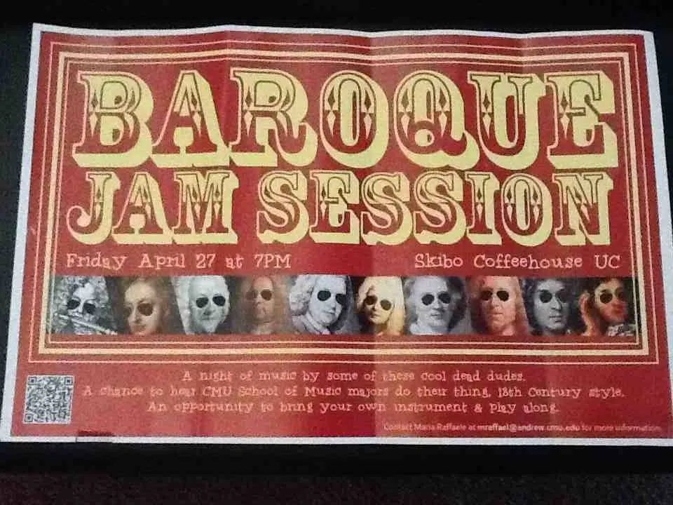 CMU poster for Baroque jam session