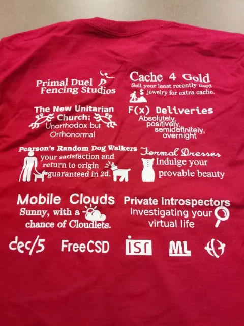 CMU Random Distance Run 2013 T-shirt back