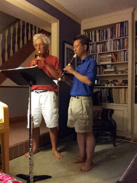 Henry and Franklin on recorders