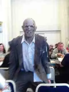ScareHouse zombie at PodCamp Pittsburgh 6 during lunch time