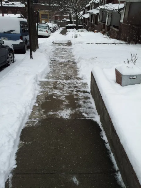 Shoveled sidewalk