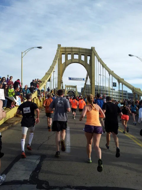 Spectators on bridge