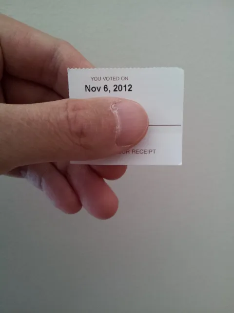 My voter receipt 2012